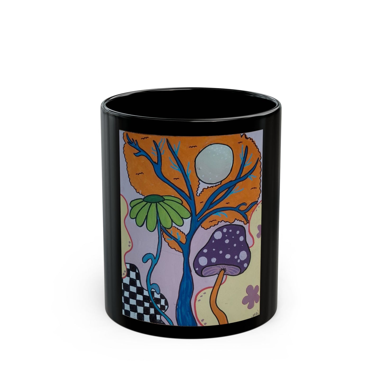 Mystic Mushroom 11oz Black Mug (Peculiar Paintings Collections)