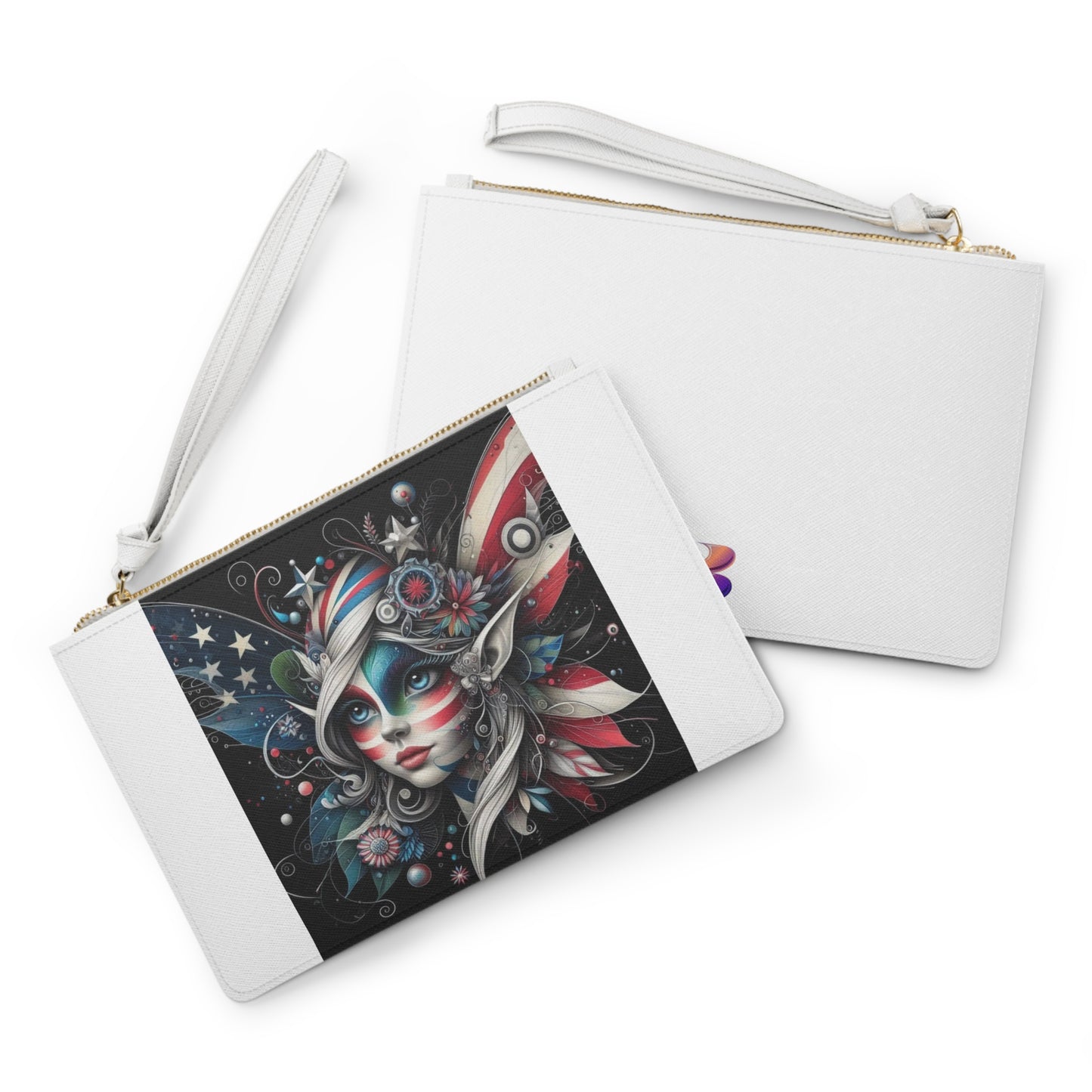 Patriotic Fairy Large Clutch Bag (aiB & J Collections) WHITE
