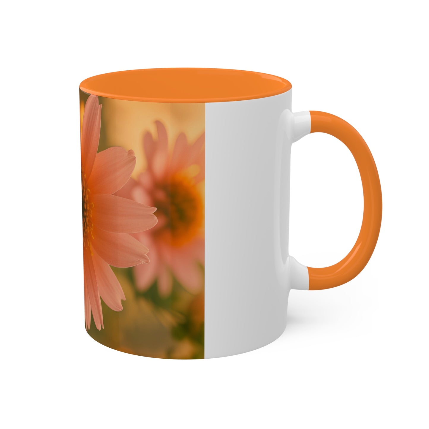 Peach Daisy Mug, 11oz (SP Photography Collection) ORANGE