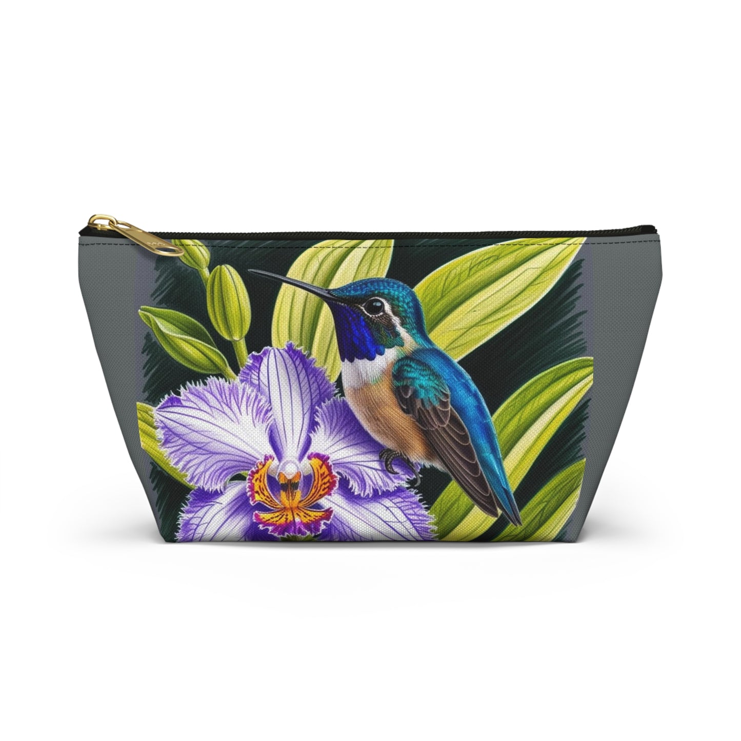 Hummingbird Accessory Pouch w T-bottom (aiB & J Collections) GRAY