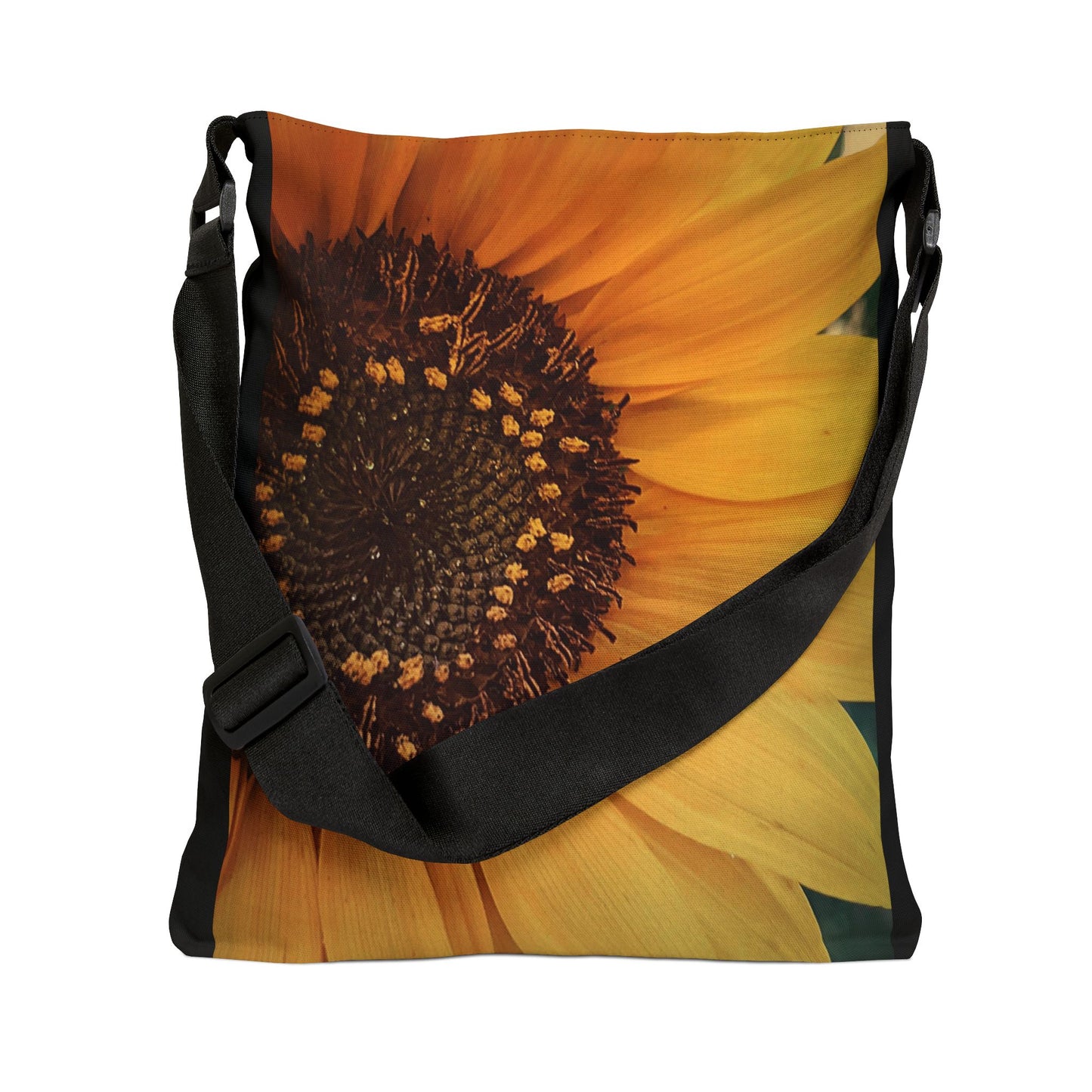 Sun Ray Sunflower Adjustable Tote Bag (SP Photography Collection) BLACK