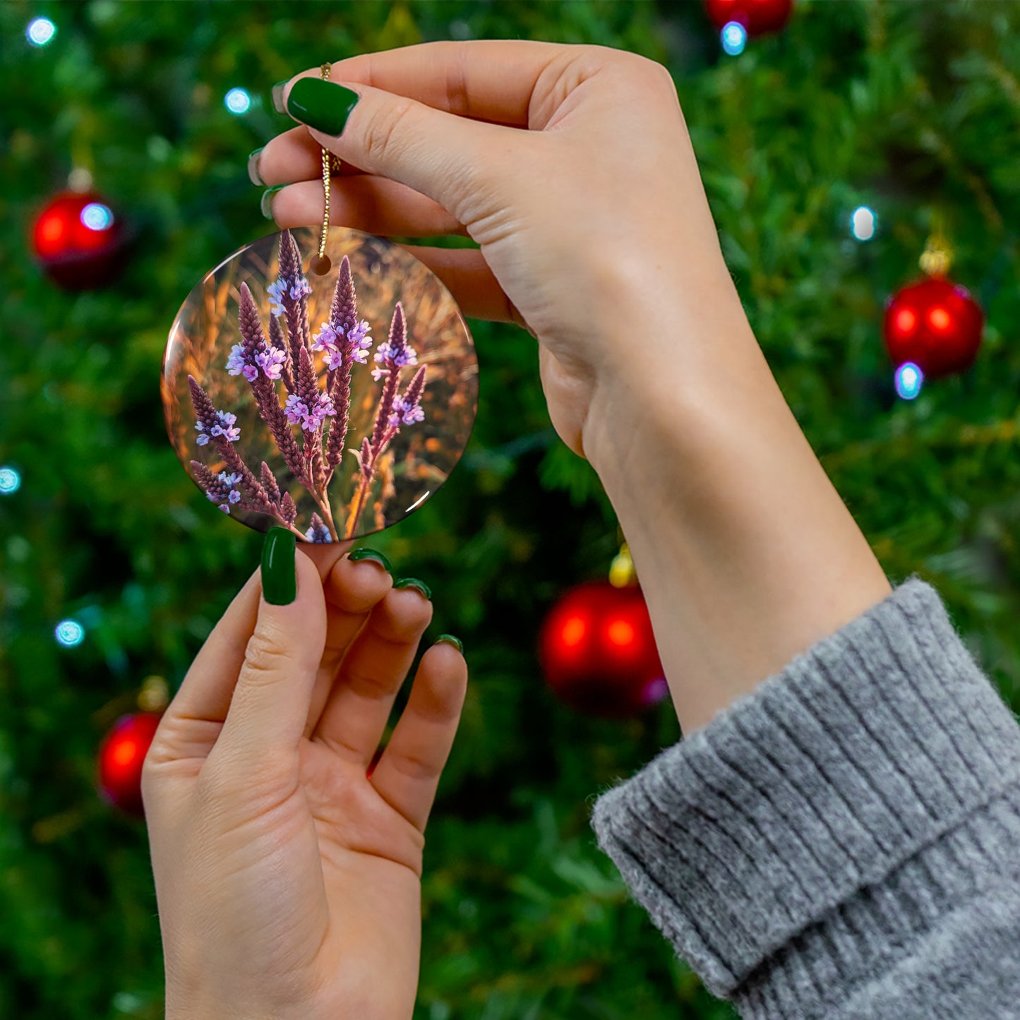 Purple Field Ceramic Ornament (SP Photography Collection)