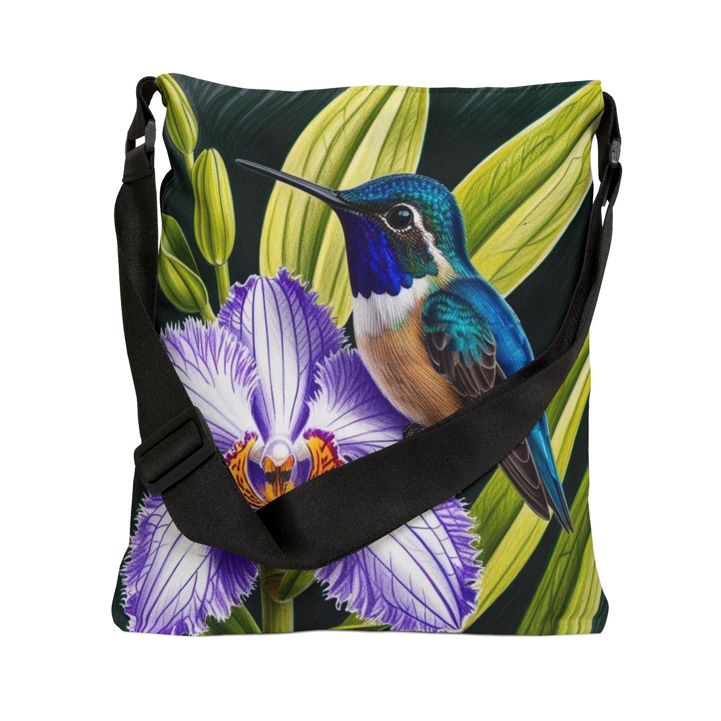 Hummingbird Adjustable Tote Bag (ai B & J Collections) BLACK