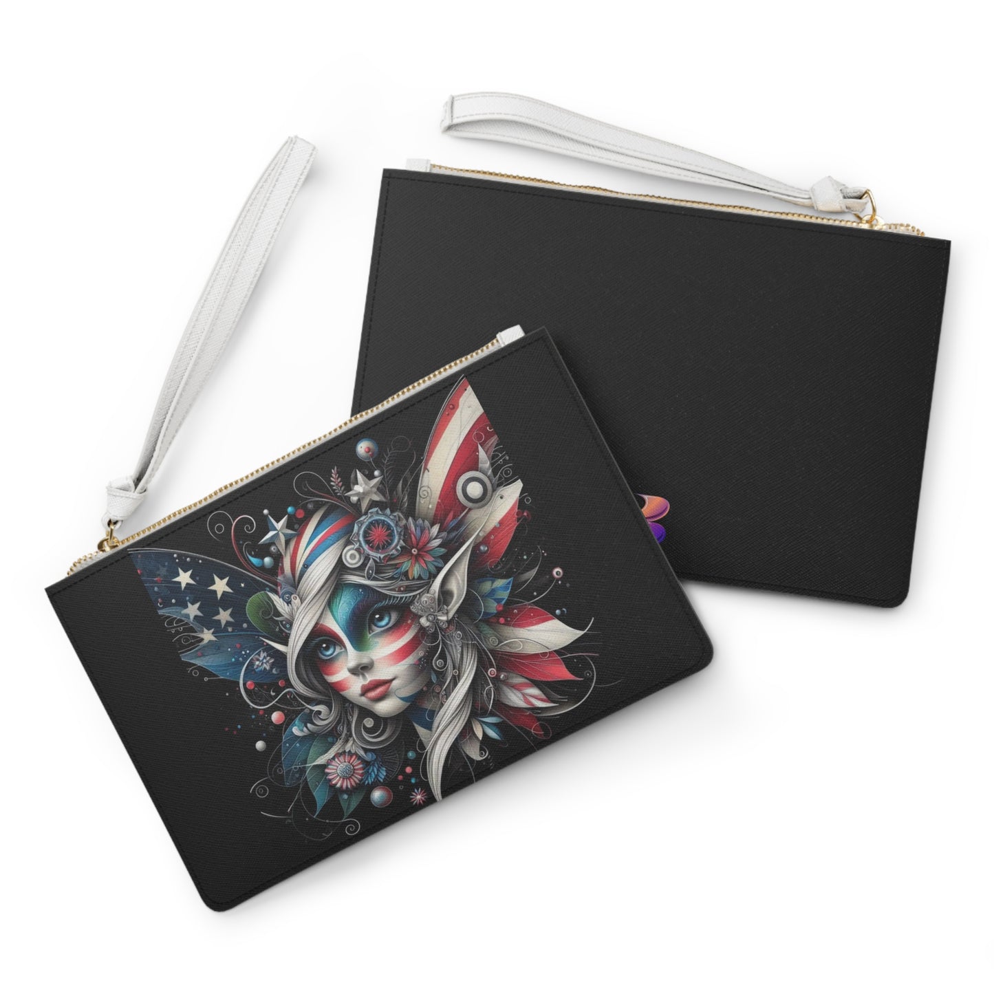 Patriotic Fairy Large Clutch Bag (aiB & J Collections) BLACK