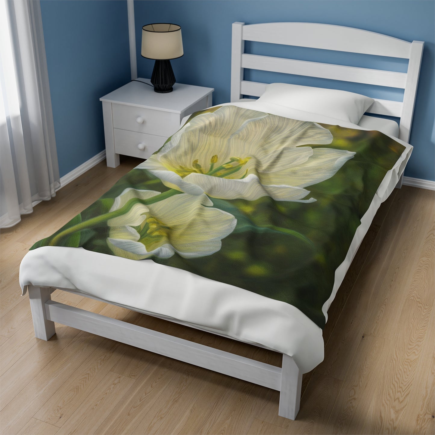 White Tulip Plush Blanket (SP Photography Collection)