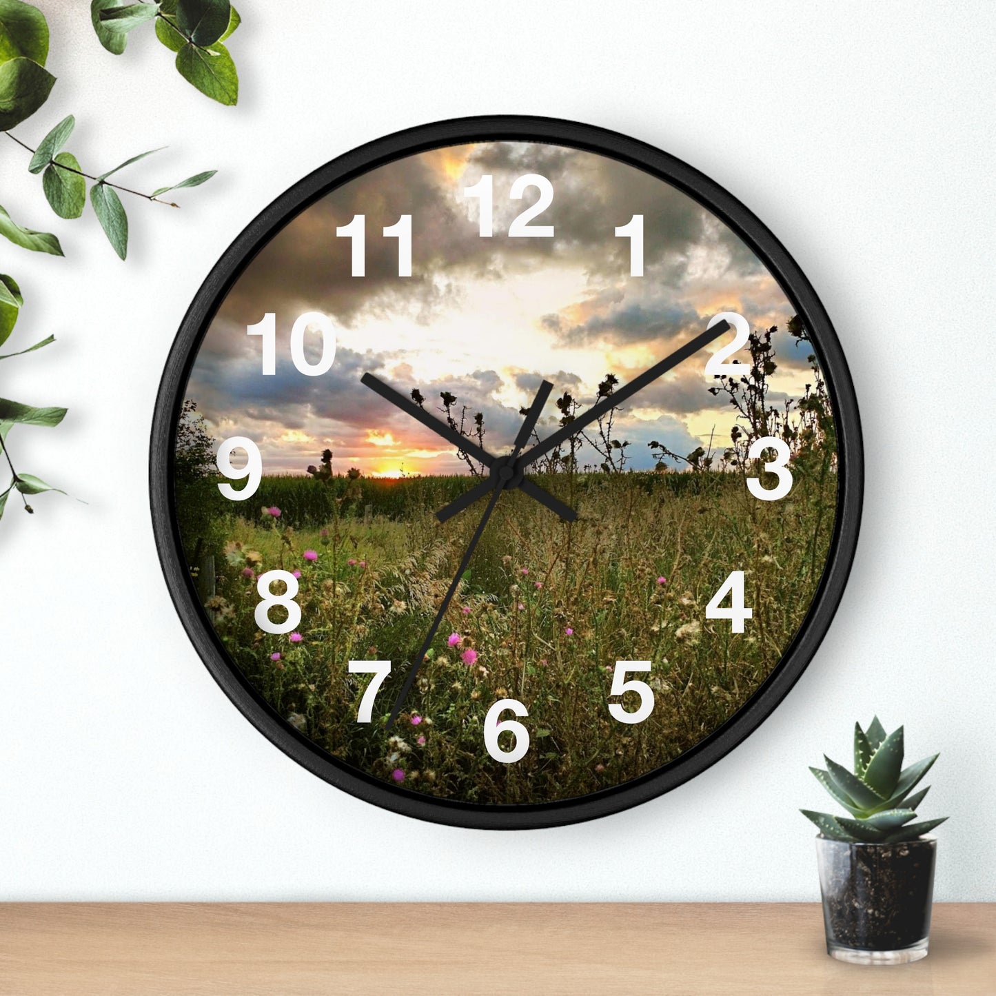 Cloudy Field wall Clock (SP Photography Collection)