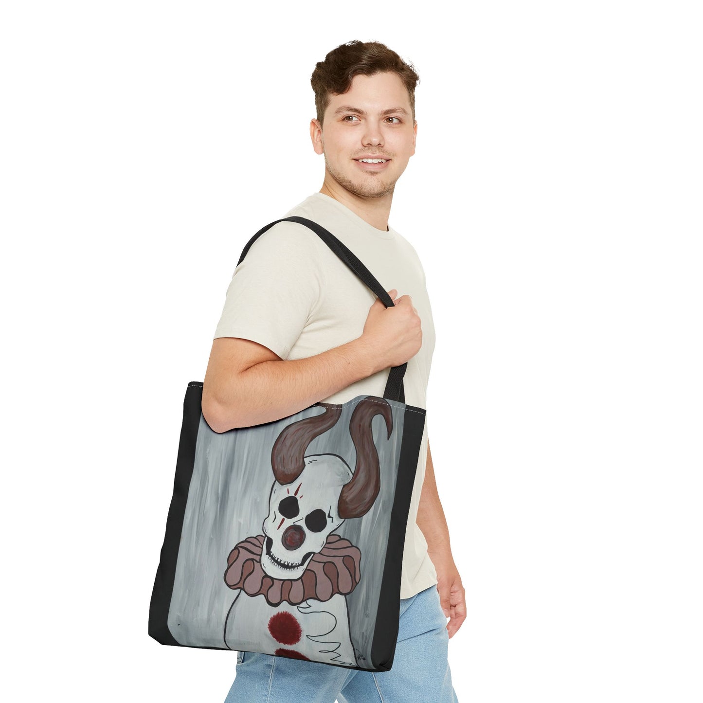 Toby The Clown Tote Bag (Peculiar Paintings Collection) BLACK