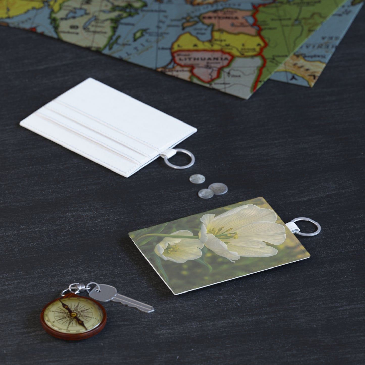 White Tulip Leather Card Holder (SP Photography Collection)