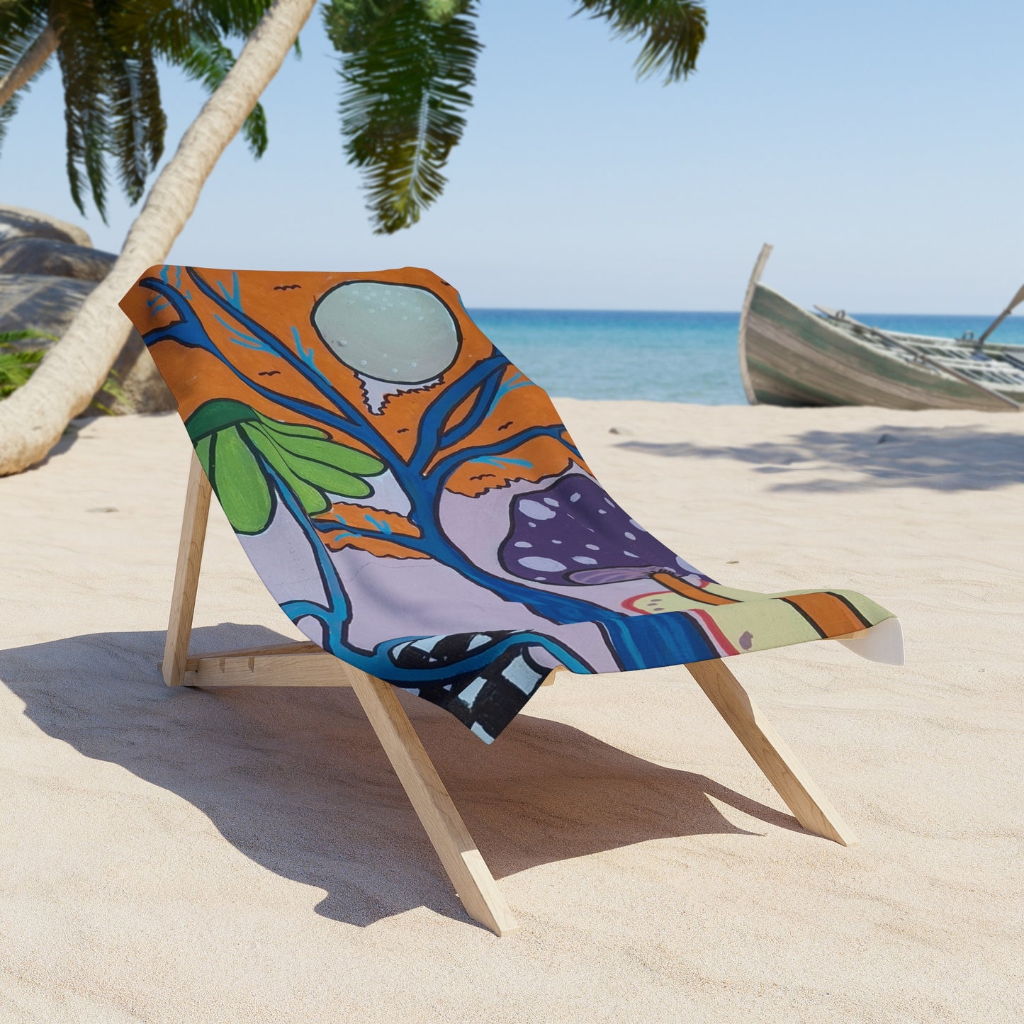 Mystic Mushroom Beach Towel (Peculiar Paintings Collection)