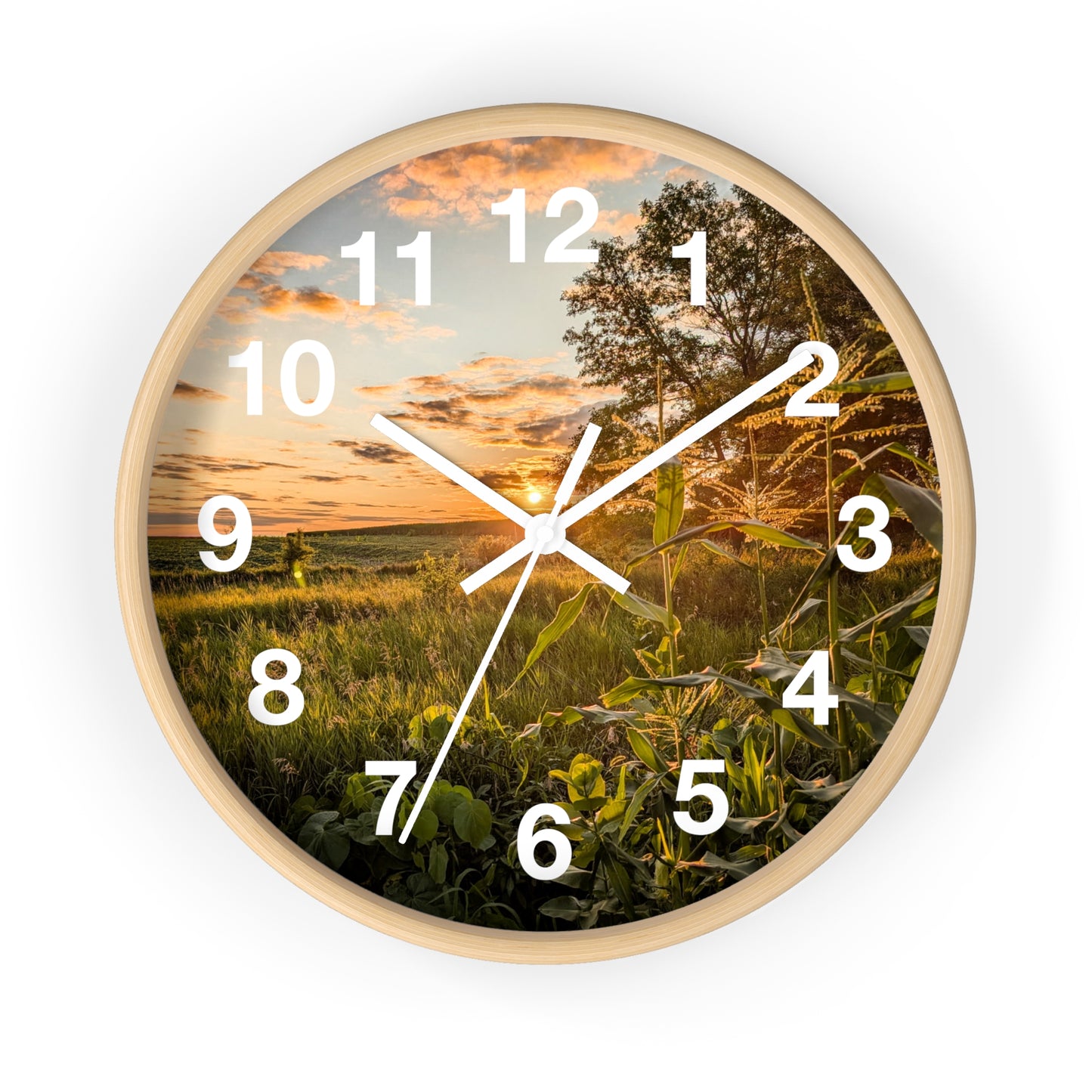 Corn Filed Sunset Clock (SP Photography Collection)