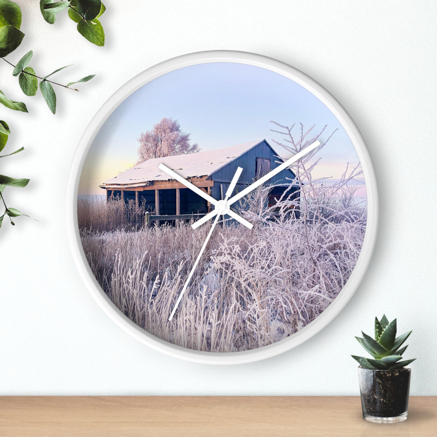 Wintery Barn Wall Clock (SP Photography Collection)