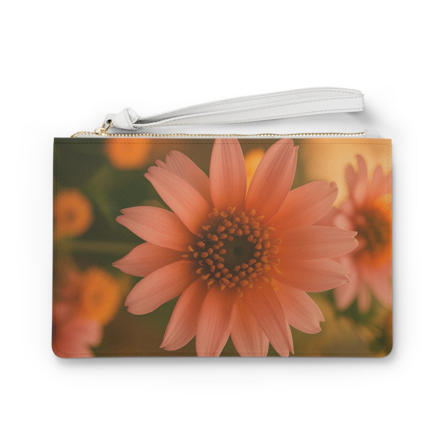 Peach Daisy Large Clutch Bag (SP Photography Collection) ORANGE