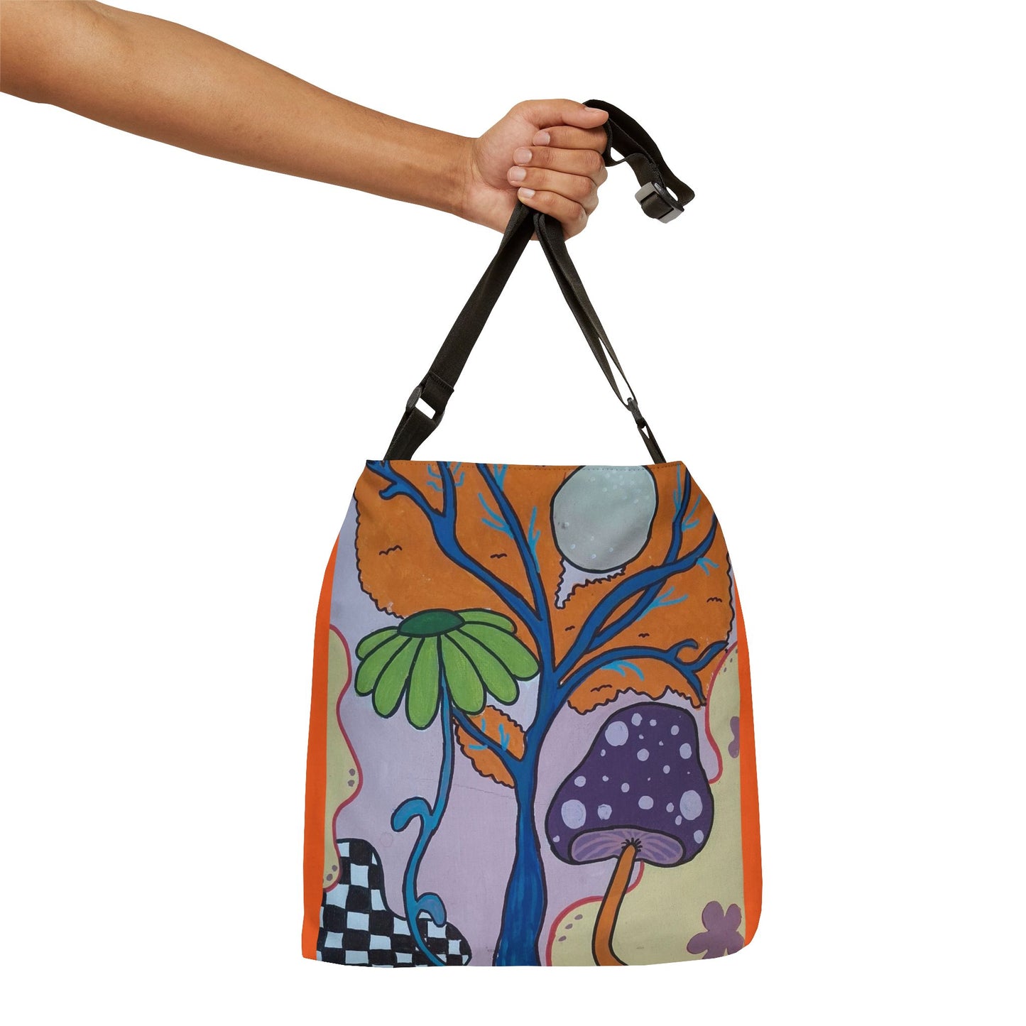 Mystical Mushroom Adjustable Tote Bag (Peculiar Paintings Collection) ORANGE
