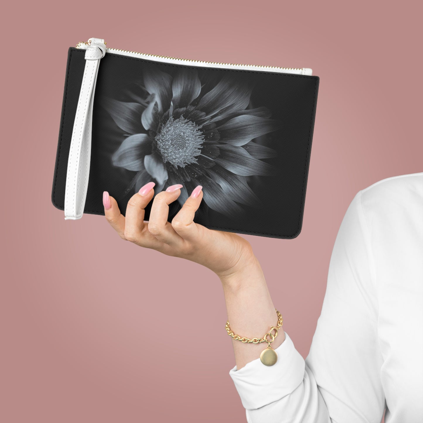 Midnight Bloom Large Clutch Bag (SP Photography Collection) BLACK