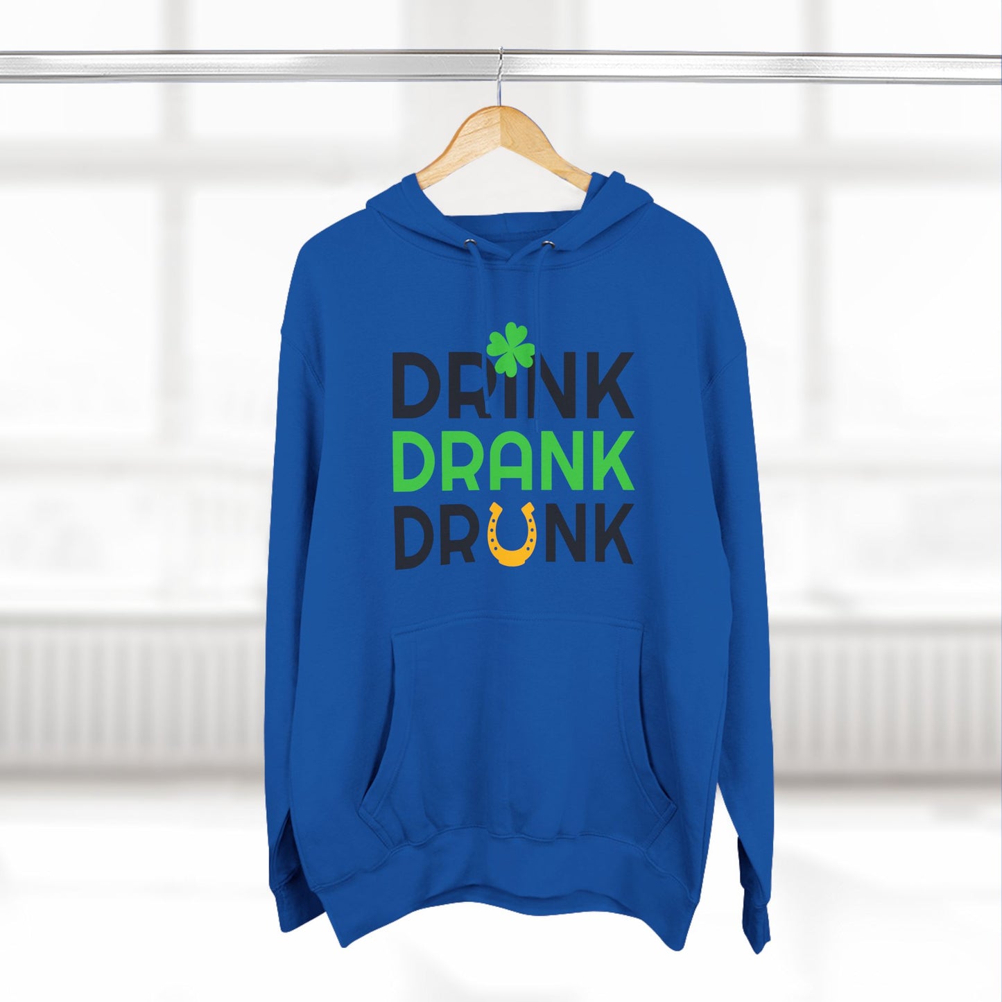Drunk Three-Panel Fleece Hoodie ( B & J Collections)