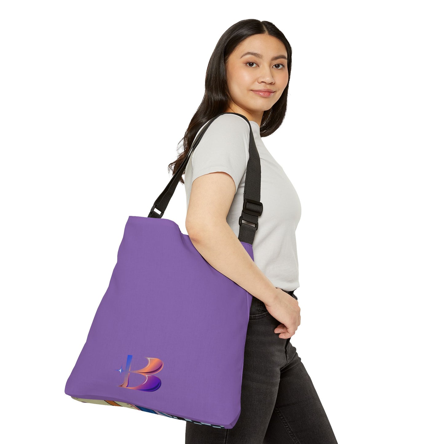 Mystical Mushroom Adjustable Tote Bag (Peculiar Paintings Collection) PURPLE