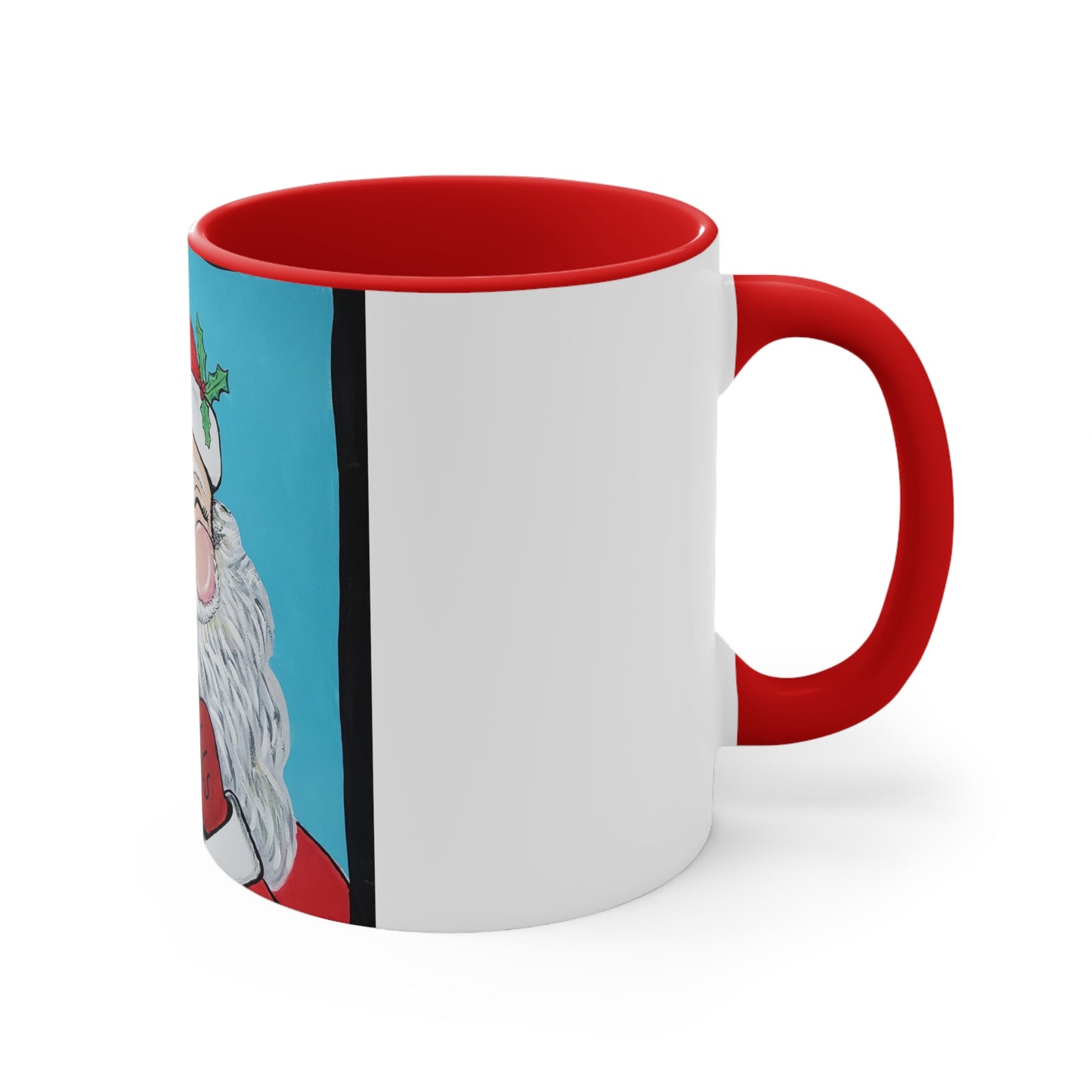 Secret Santa Accent Coffee Mug, 11oz (Specialites Collection) RED
