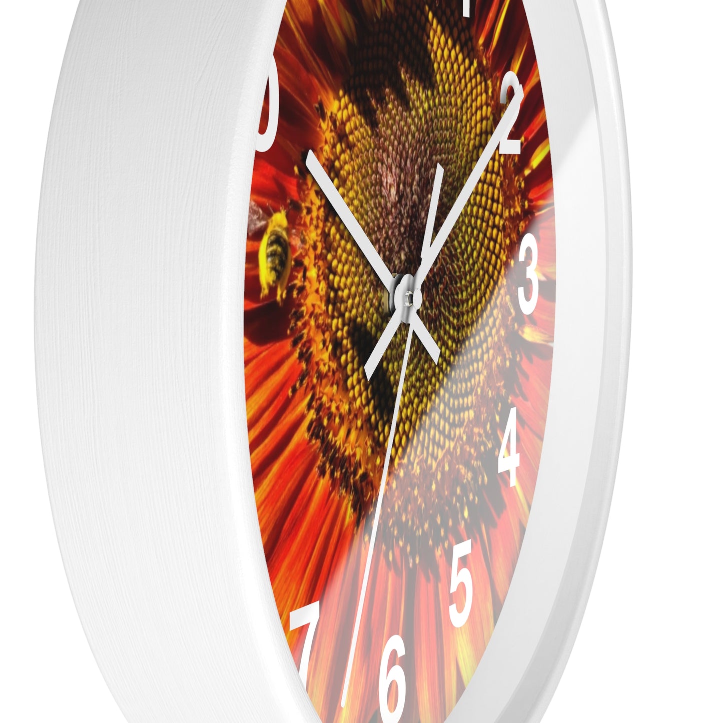 Bumble Bee Sunflower Wall Clock (Enchanted Exposures By Tammy Lyne)