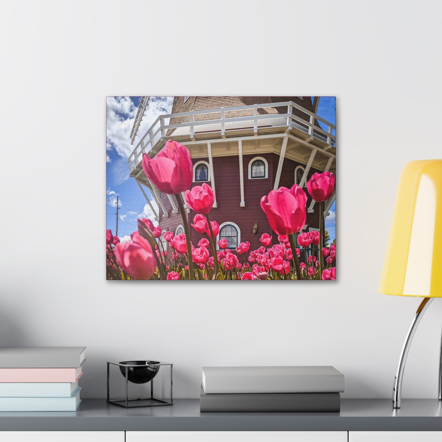 Windmill Pink Tulip Wrap Canvas (SP Photography Collection) PINK