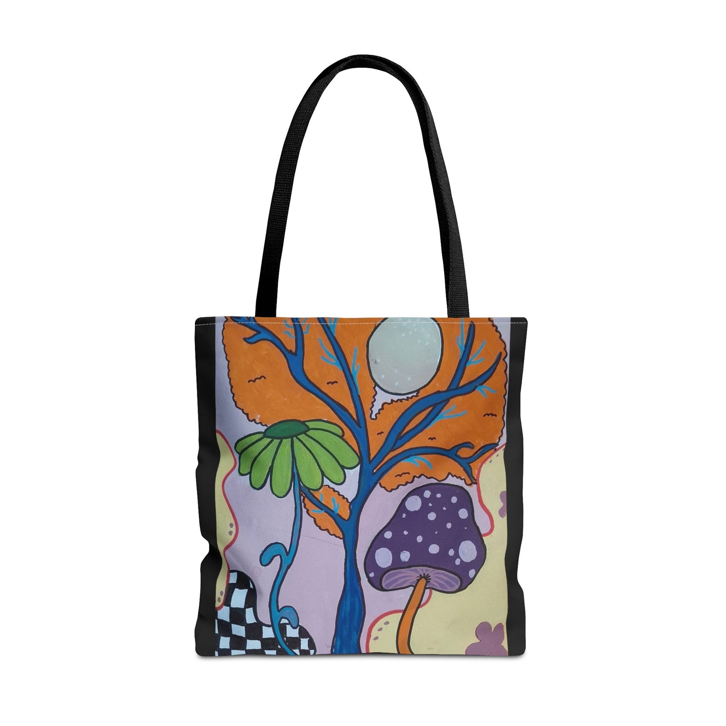 Mystical Mushroom Tote Bag (Peculiar Paintings Collection) BLACK