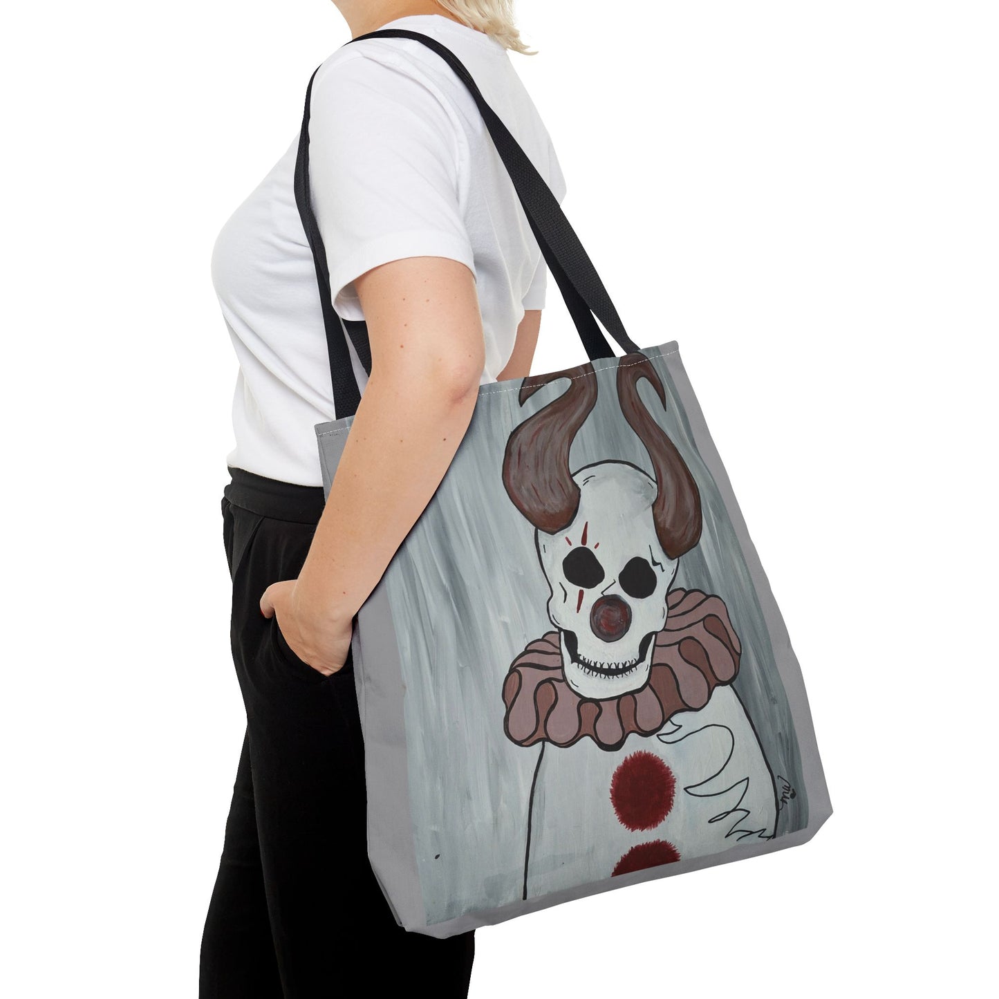 Toby The Clown Tote Bag (Peculiar Paintings Collection) LIGHT GRAY