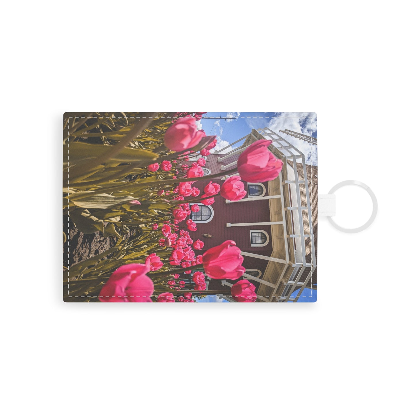 Windmill Pink Tulips Leather Card Holder (SP Photography Collection)