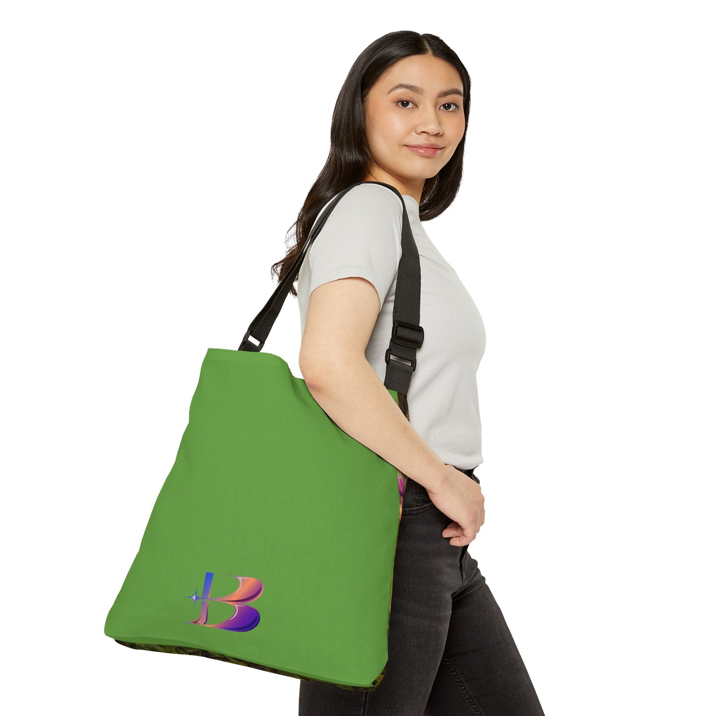 Windmill Tulip Adjustable Tote Bag (SP Photography Collection) GREEN