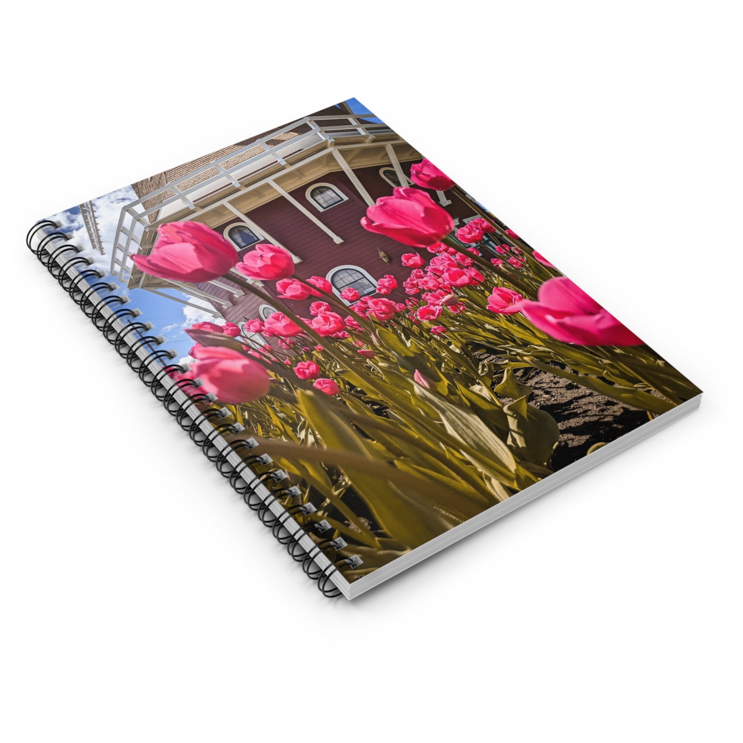 Windmill Pink Tulips Spiral Notebook( SP Photography Collection)