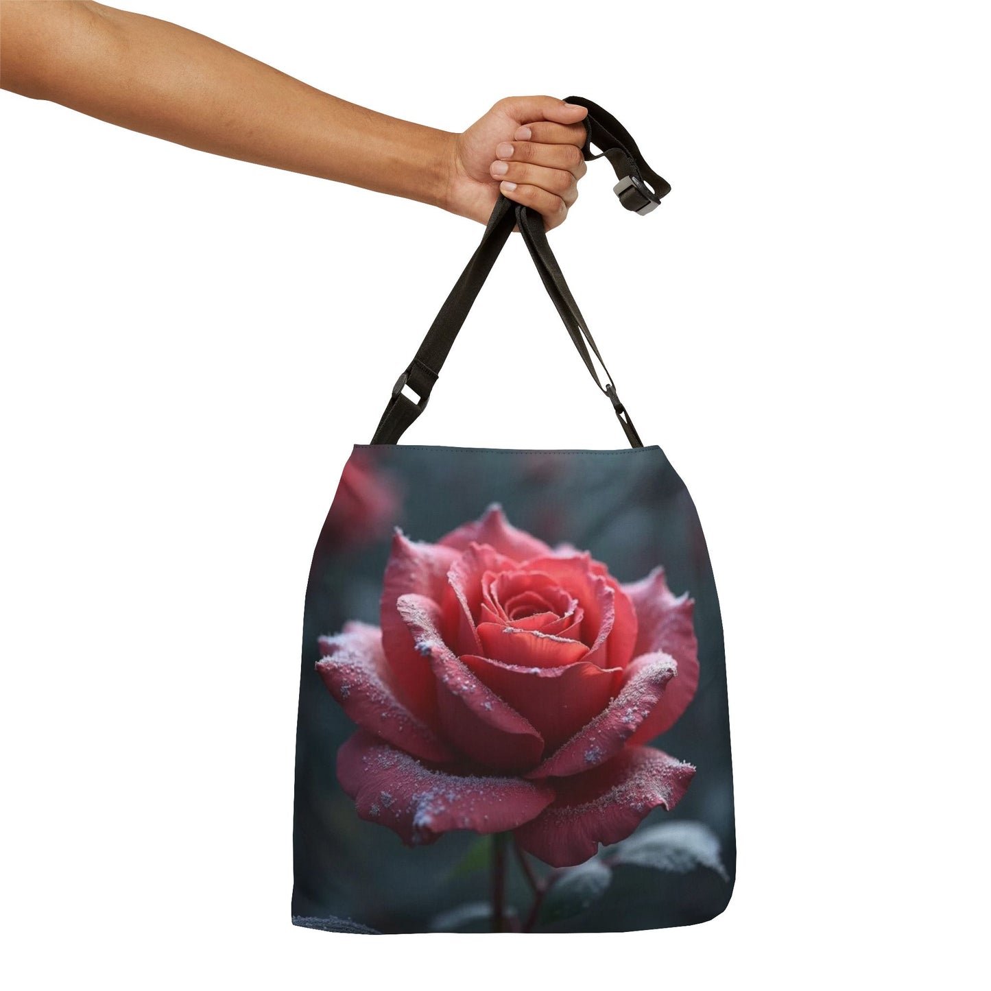 Frosted Rose Adjustable Tote Bag (ai B & J Collections) RED