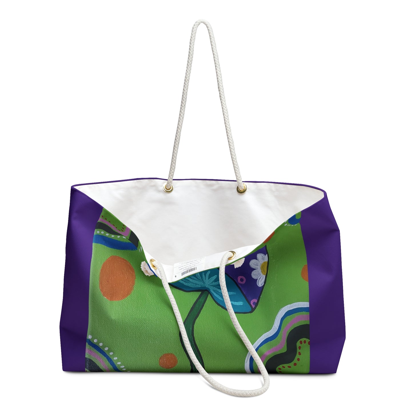 Marguerite Mushroom Weekender Bag (Peculiar Paintings Collection) PURPLE