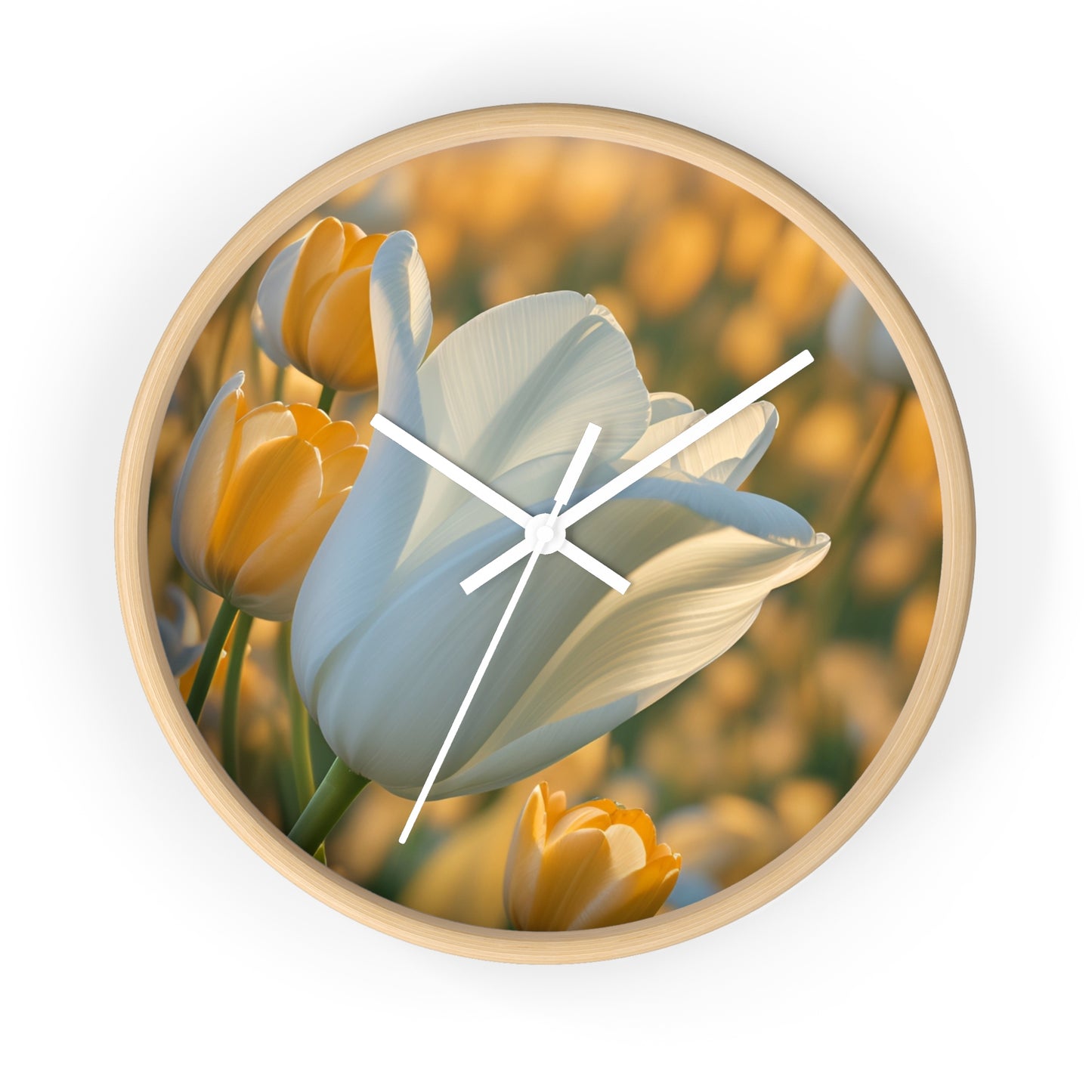 White Flower Tulip Wall Clock (SP Photography Collection)