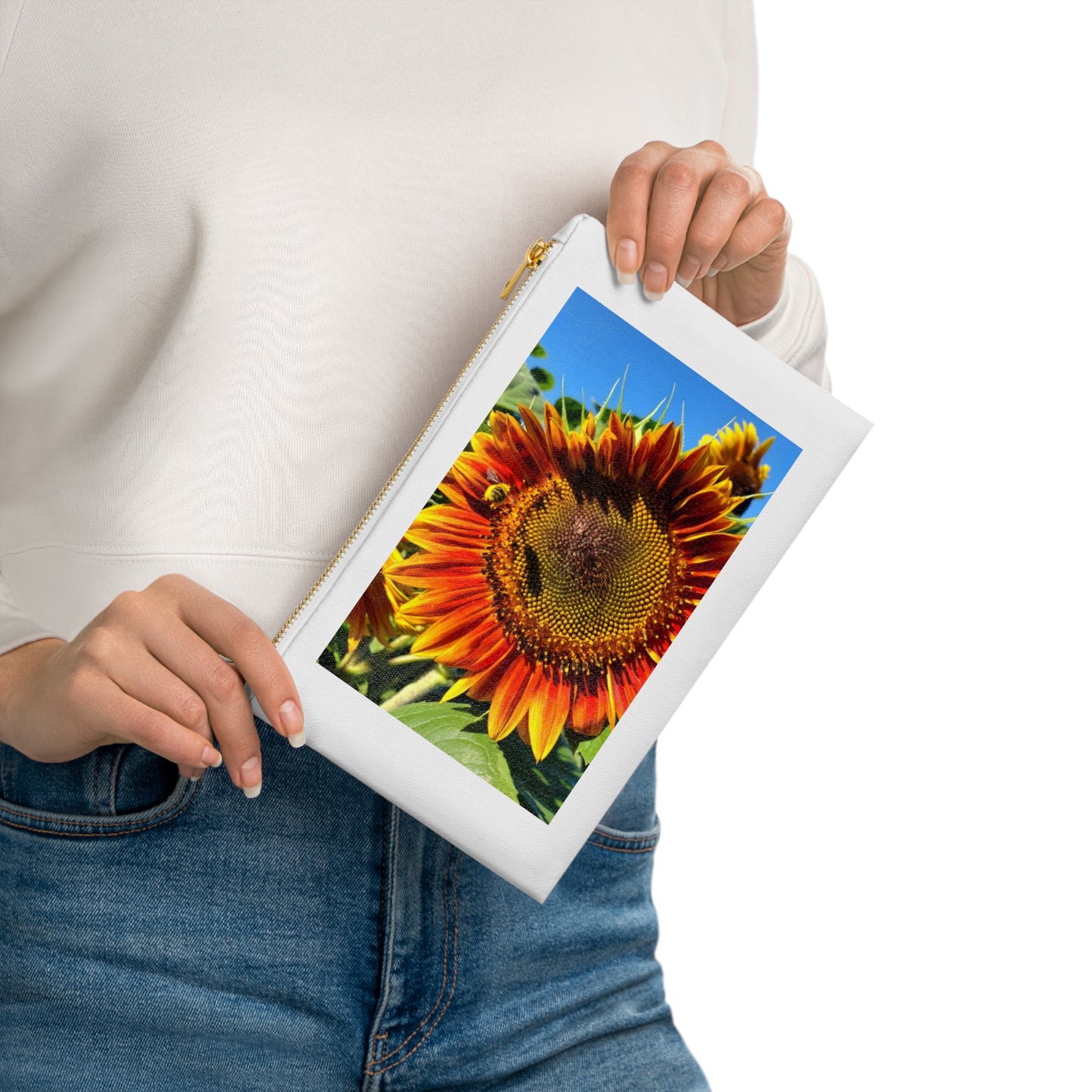 Bumble Bee Sunflower Cosmetic Bag (Enchanted Exposures By Tammy Lyne Collection)