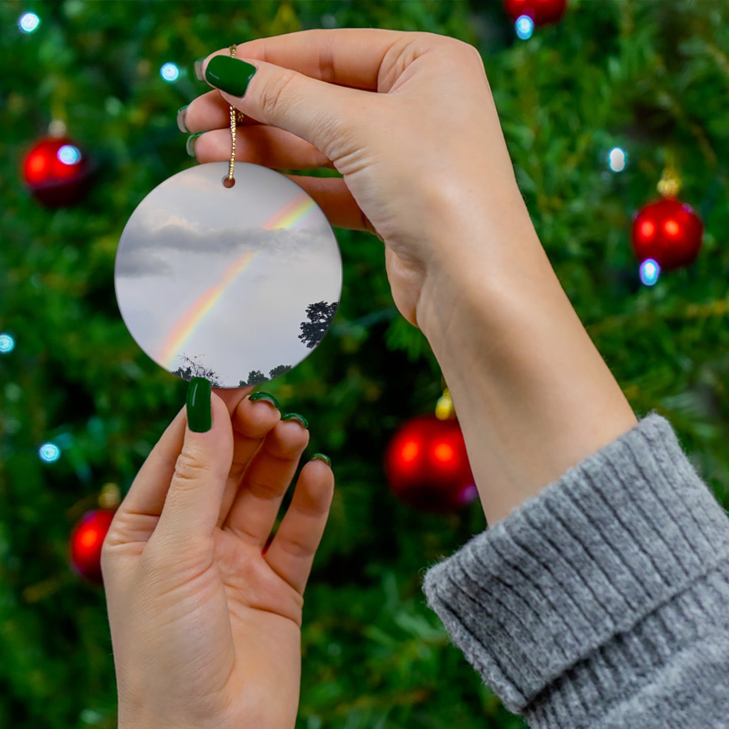 Rainbow Ceramic Ornament (Enchanted Exposures By Tammy Lyne)