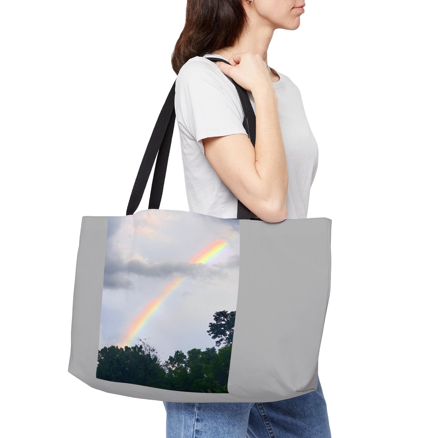 Rainbow Weekender Tote Bag (Enchanted Exposures By Tammy Lyne) GRAY