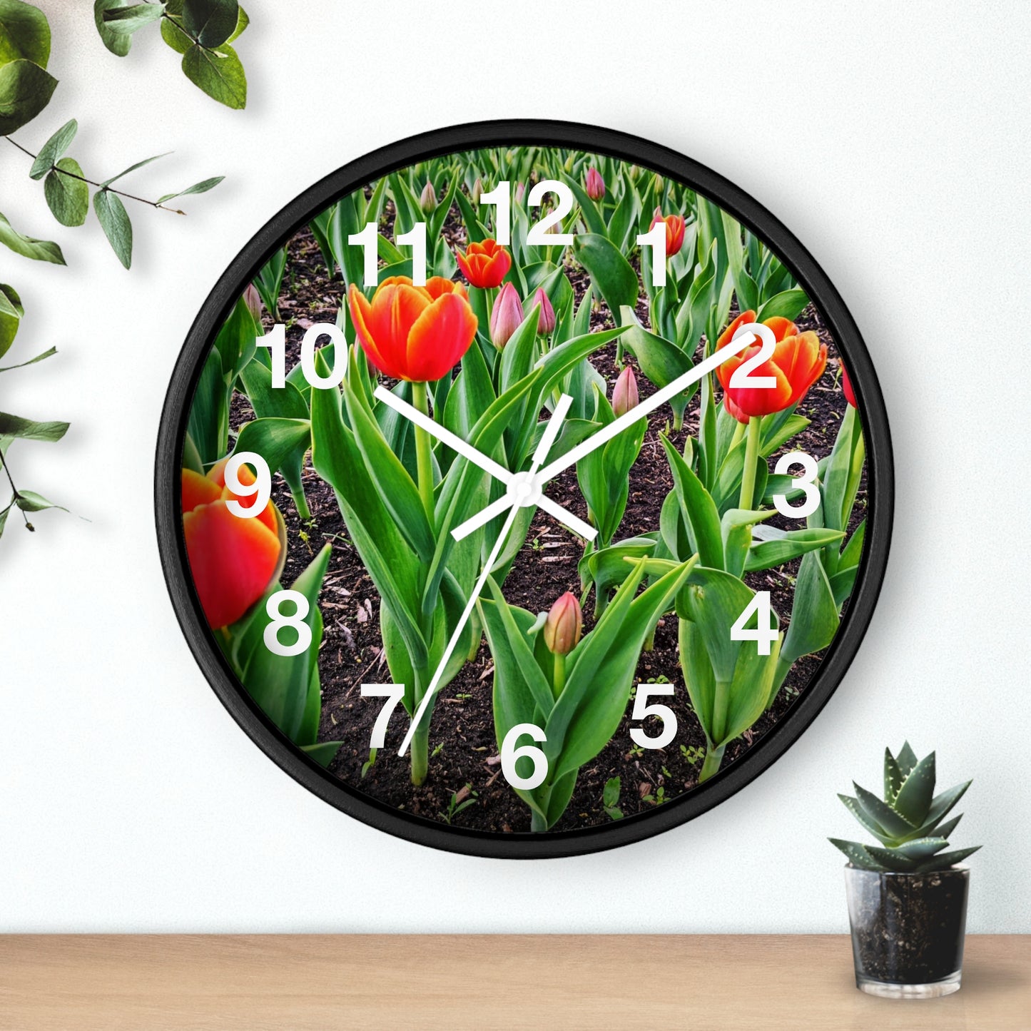 Red Tulips Wall Clock (SP Photography Collection)