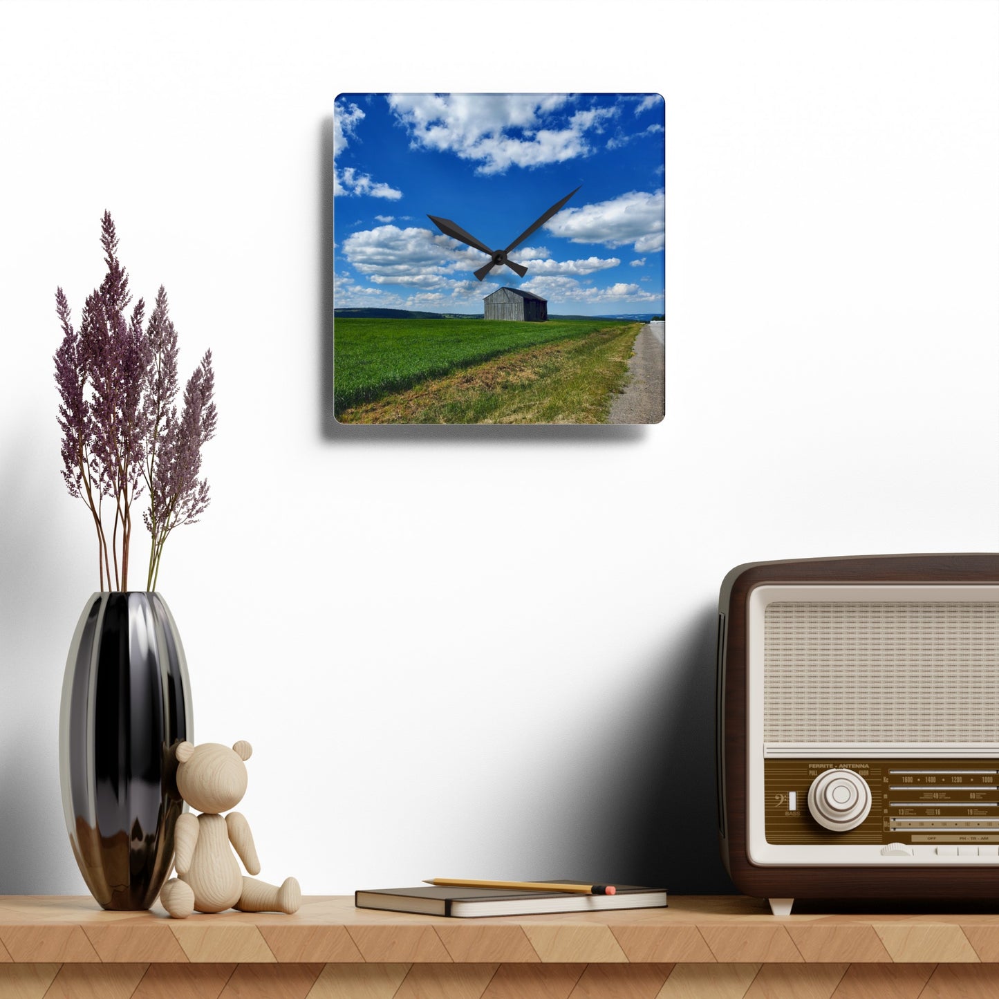 Lonely Barn Acrylic Wall Clock (Enchanted Exposures By Tammy Lyne)