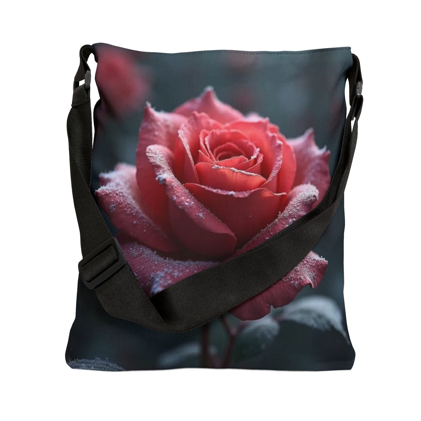 Frosted Rose Adjustable Tote Bag (ai B & J Collections) BLACK