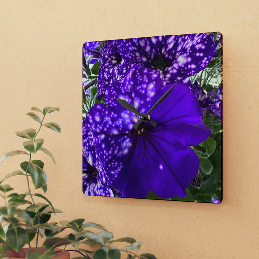 Purple Flower Acrylic Wall Clock (Custom Creations By Catelyn)