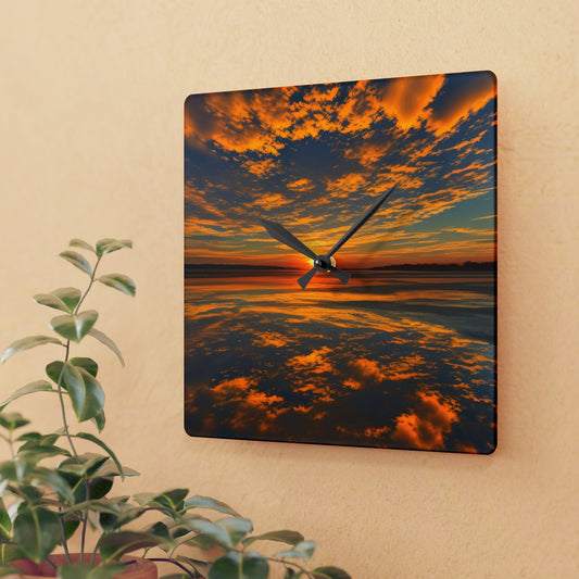 Orange Skies Acrylic Wall Clock (SP Photography Collection)