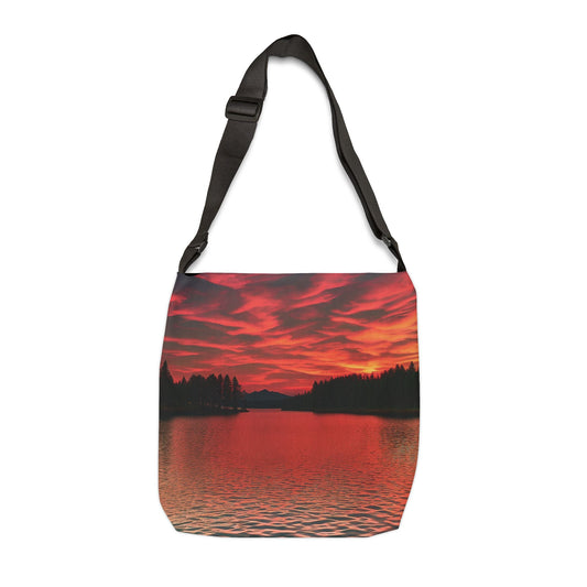 Red Sunset Adjustable Tote Bag (SP Photography Collection) BLACK