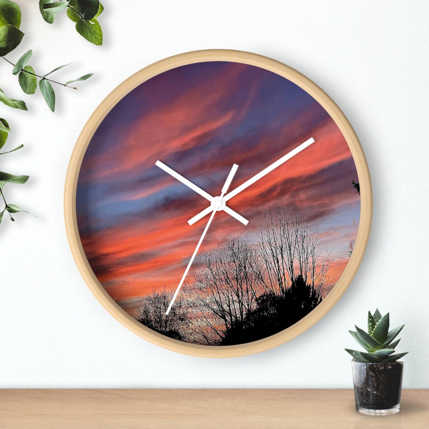 Pink Sky Wall Clock (B & J Collections)