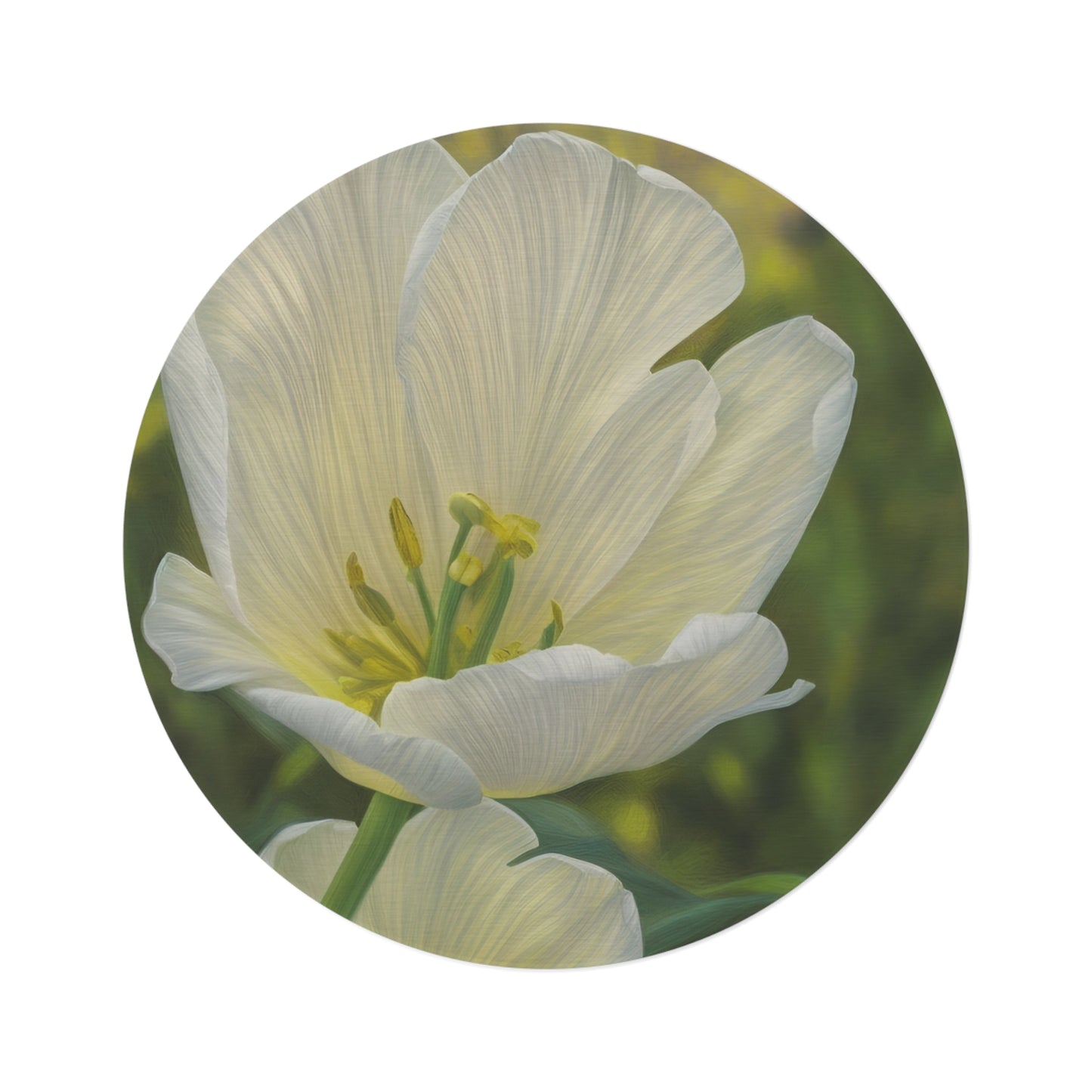 White Tulip Round Rug (SP Photography Collection)