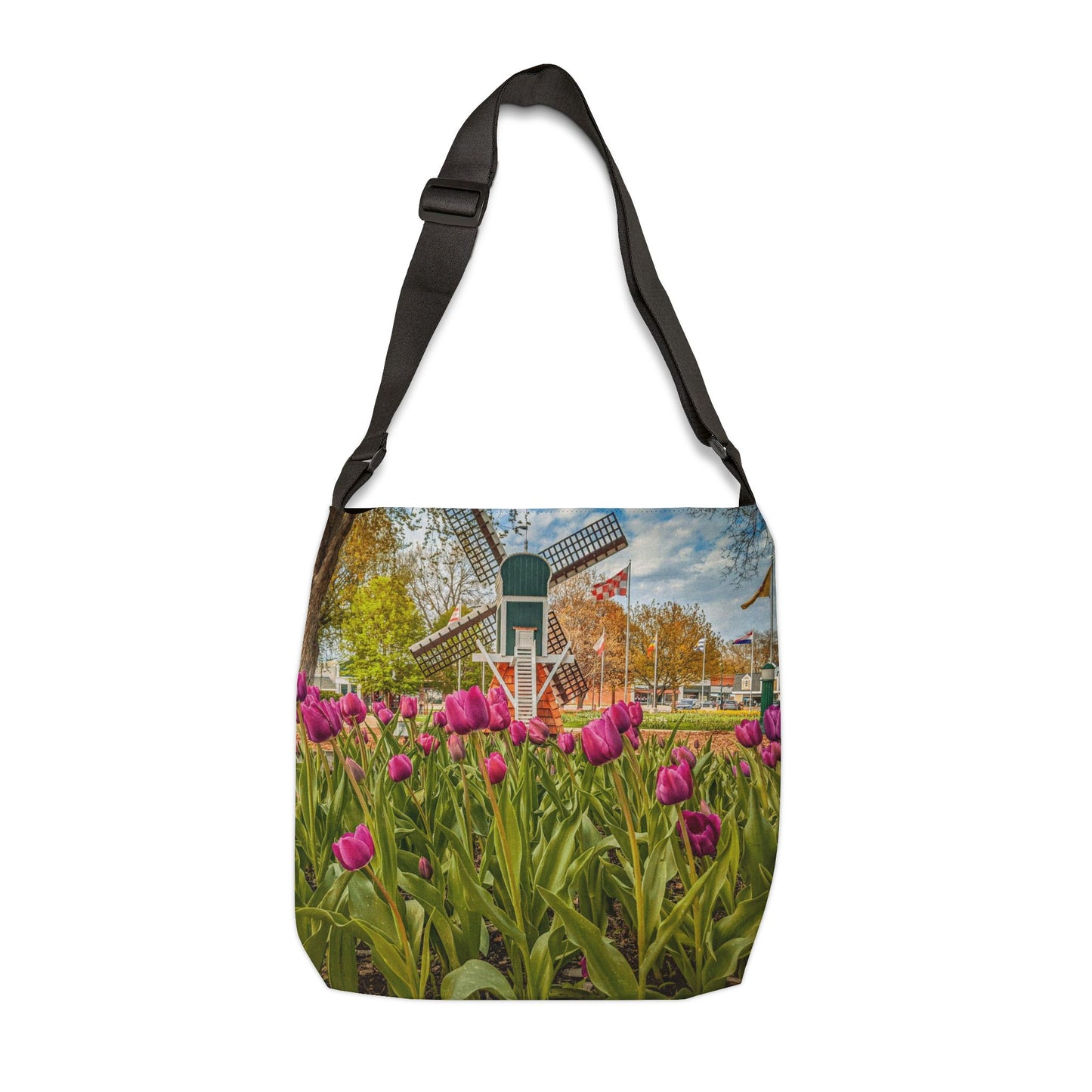 Windmill Tulip Adjustable Tote Bag (SP Photography Collection) BLACK