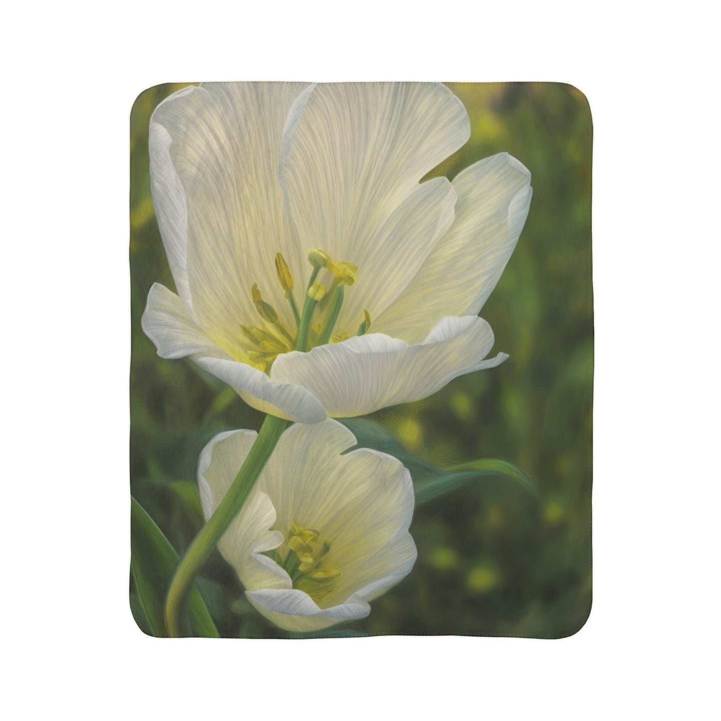 White Tulip Fleece Sherpa Blanket (SP Photography Collection)