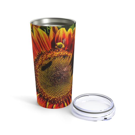 Bumble Bee Sunflower Tumbler 20oz (Enchanted Exposures By Tammy Lyne Collection) BLUE