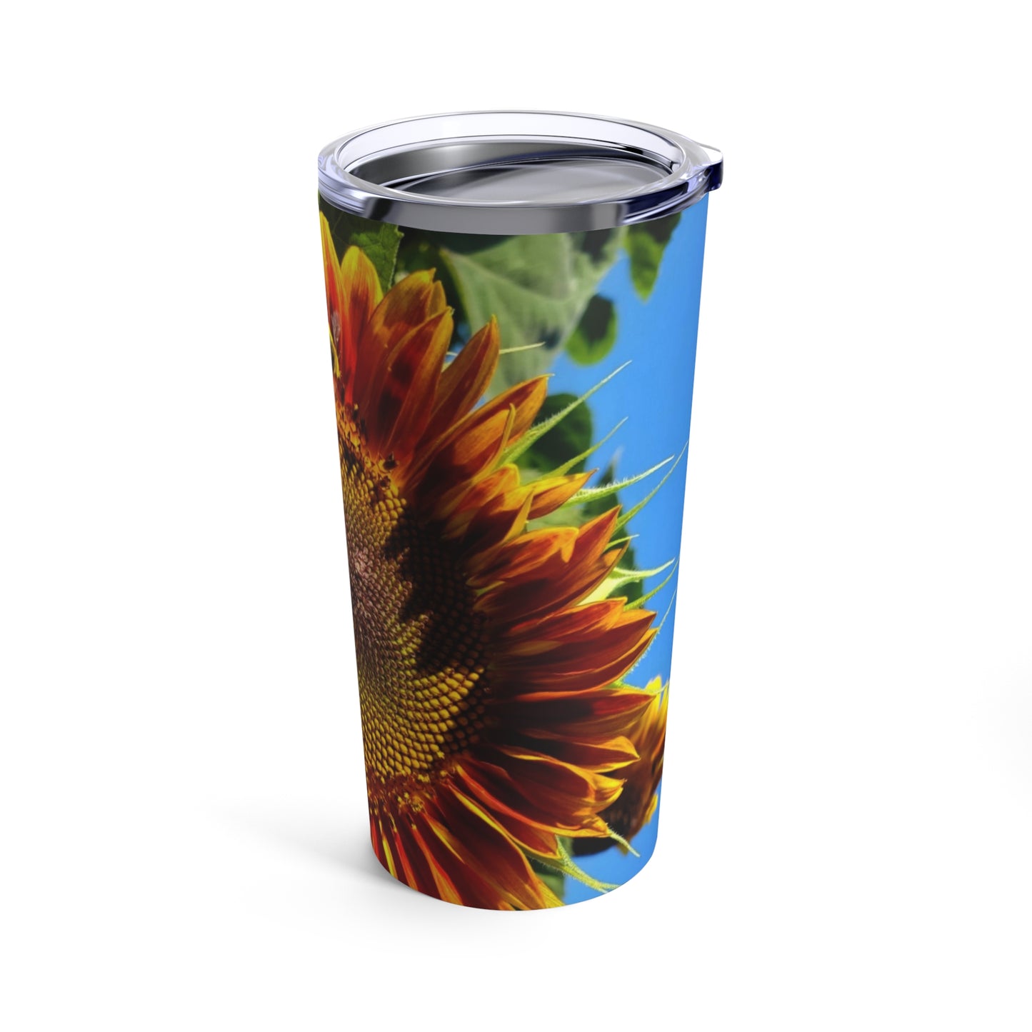 Bumble Bee Sunflower Tumbler 20oz (Enchanted Exposures By Tammy Lyne Collection) BLUE