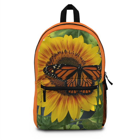 Happy Sunflower Butterfly Backpack  (Enchanted Exposures By Tammy Lyne) ORANGE