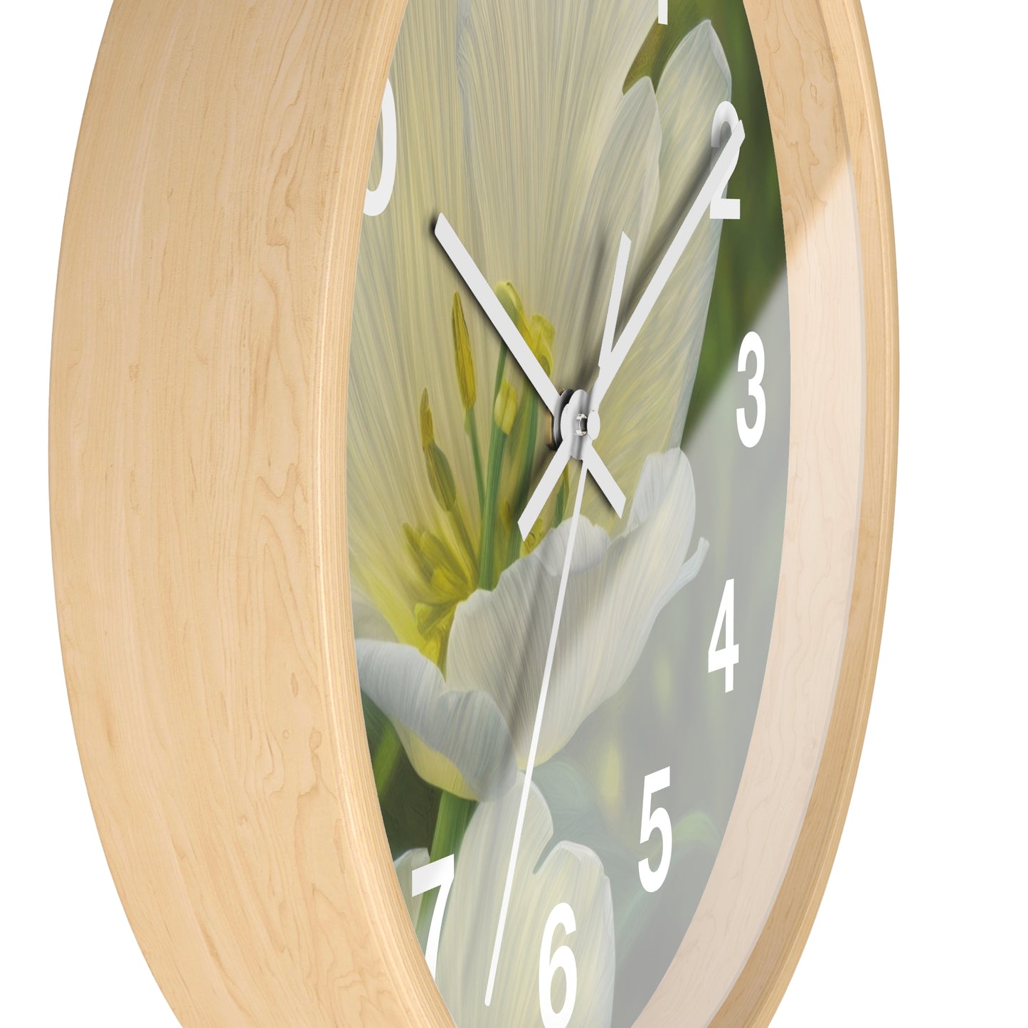 White Tulip Wall Clock (SP Photography Collection)