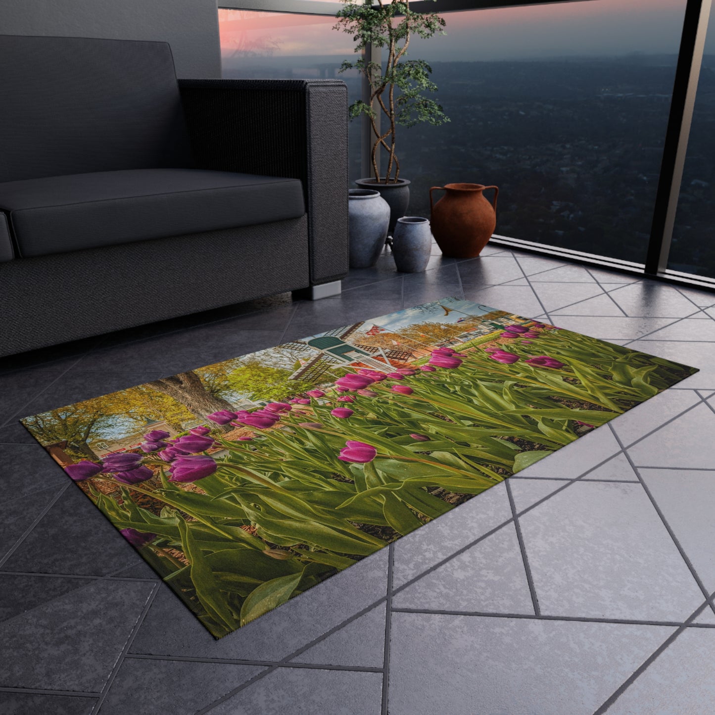 Windmill Tulips outdoor Rug (SP Photography Collection)