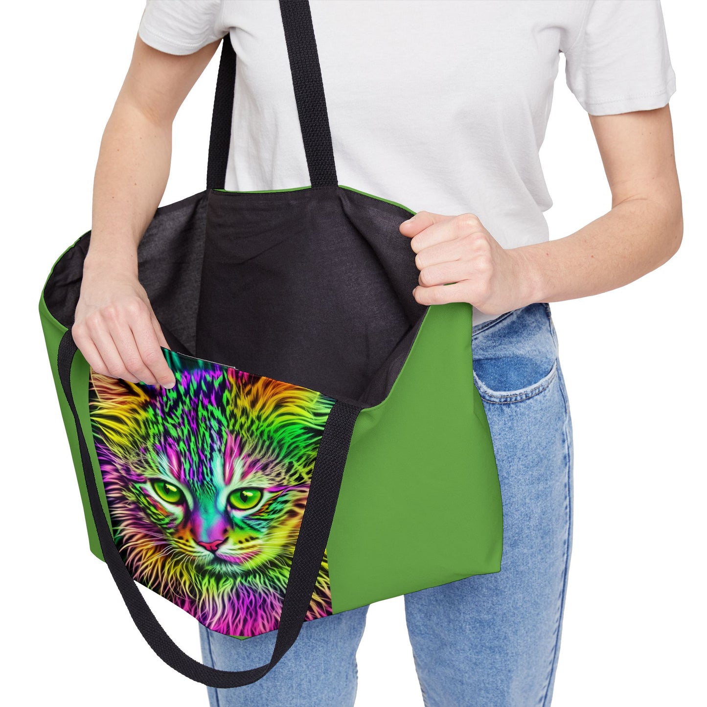 Colorful Kitty Weekender Tote Bag (SP Photography Collection) GREEN